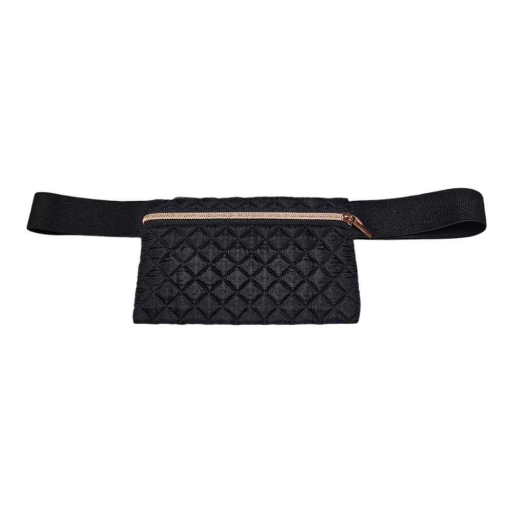 Black Quilted Fanny pack/ Mini Waist Belt bag NWOT